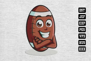 Cute Football Football DST Embroidery Designs