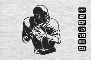 Football Player Football DST Embroidery Designs