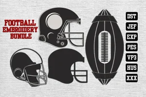 Football Helmet Embroidery Bundle Football DST Embroidery Designs
