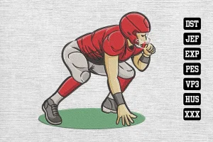 Football Player Football DST Embroidery Designs
