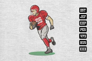 Football Player Football DST Embroidery Designs