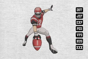 Football Player Football DST Embroidery Designs