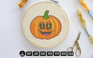 Halloween Pumpkin Cartoon  Embroidery Designs, Halloween Embroidery Files