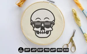 Cool Skull Embroidery Designs, Halloween Embroidery Files