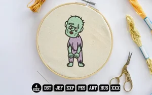 Zombie Embroidery Designs, Halloween Embroidery Files