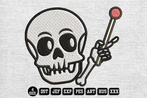 Skull to Explain Embroidery Designs, Halloween Embroidery Files