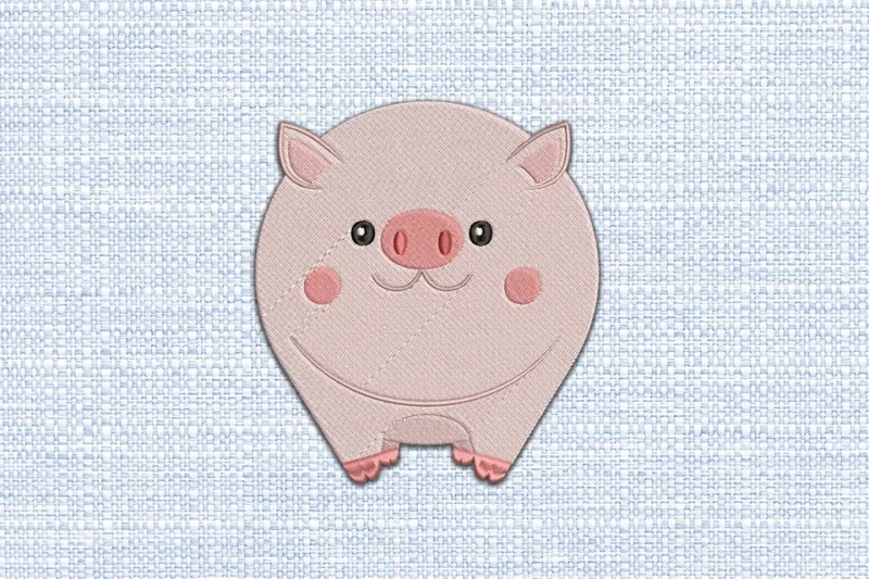 Pig DST Embroidery Design by DSTEmbroideryDesign.com