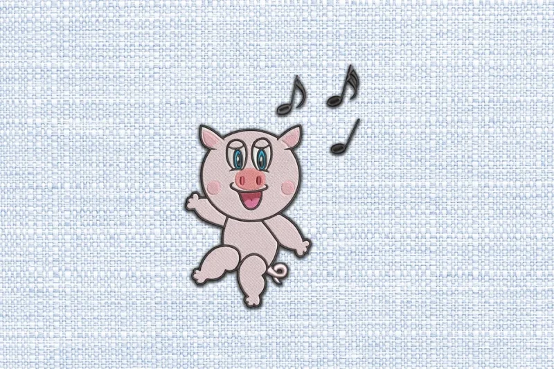 Pig DST Embroidery Design by DSTEmbroideryDesign.com