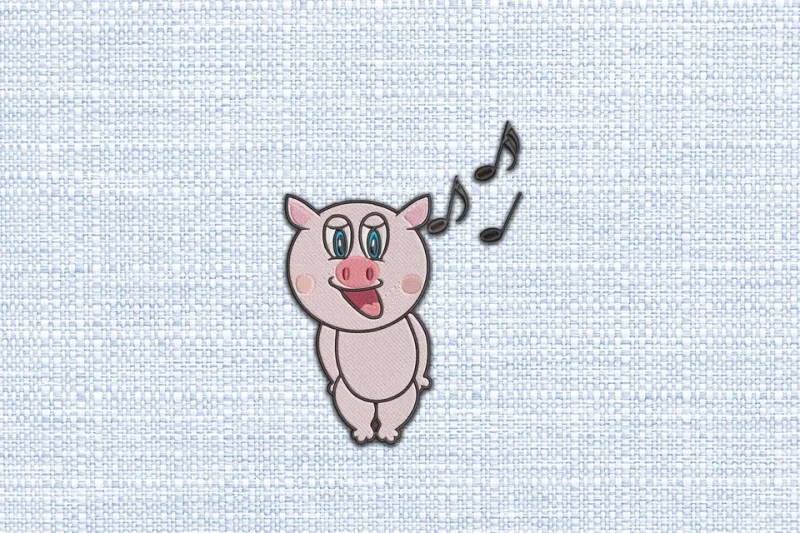 Pig DST Embroidery Design by DSTEmbroideryDesign.com