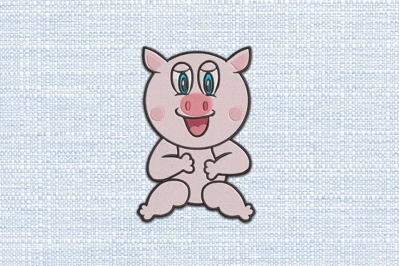 Pig DST Embroidery Design by DSTEmbroideryDesign.com