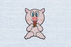 Pig DST Embroidery Design by DSTEmbroideryDesign.com