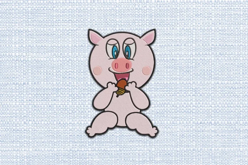 Pig DST Embroidery Design by DSTEmbroideryDesign.com