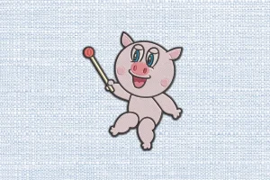 Pig DST Embroidery Design by DSTEmbroideryDesign.com