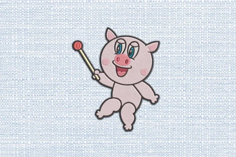 Pig DST Embroidery Design by DSTEmbroideryDesign.com