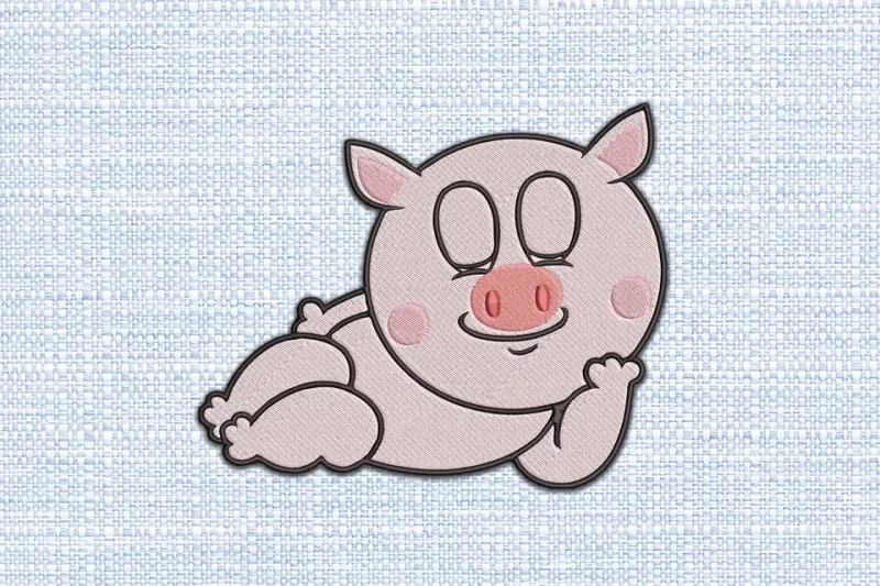 Pig DST Embroidery Design by DSTEmbroideryDesign.com