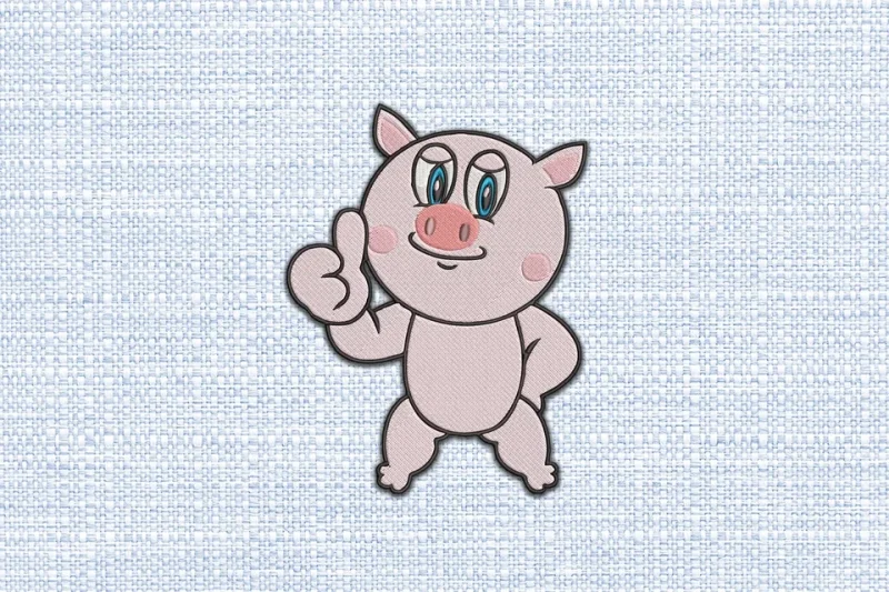 Pig DST Embroidery Design by DSTEmbroideryDesign.com