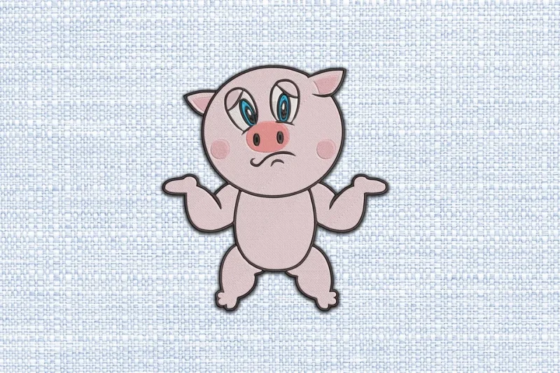 Pig DST Embroidery Design by DSTEmbroideryDesign.com