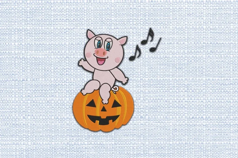 Pig DST Embroidery Design by DSTEmbroideryDesign.com