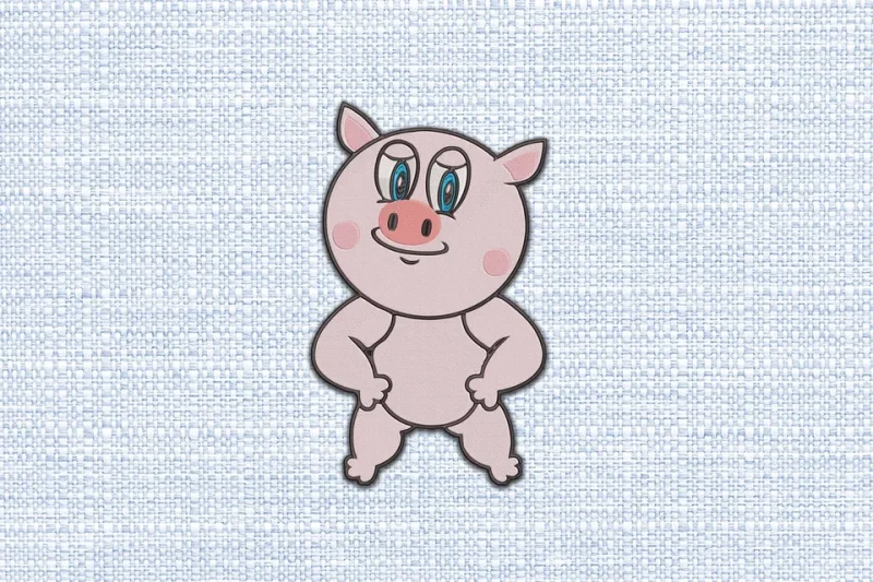 Pig DST Embroidery Design by DSTEmbroideryDesign.com