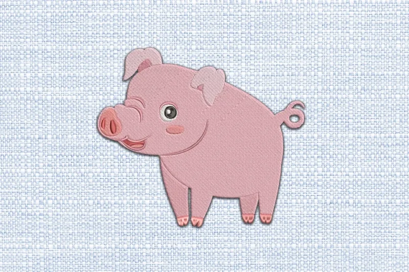 Pig DST Embroidery Design by DSTEmbroideryDesign.com