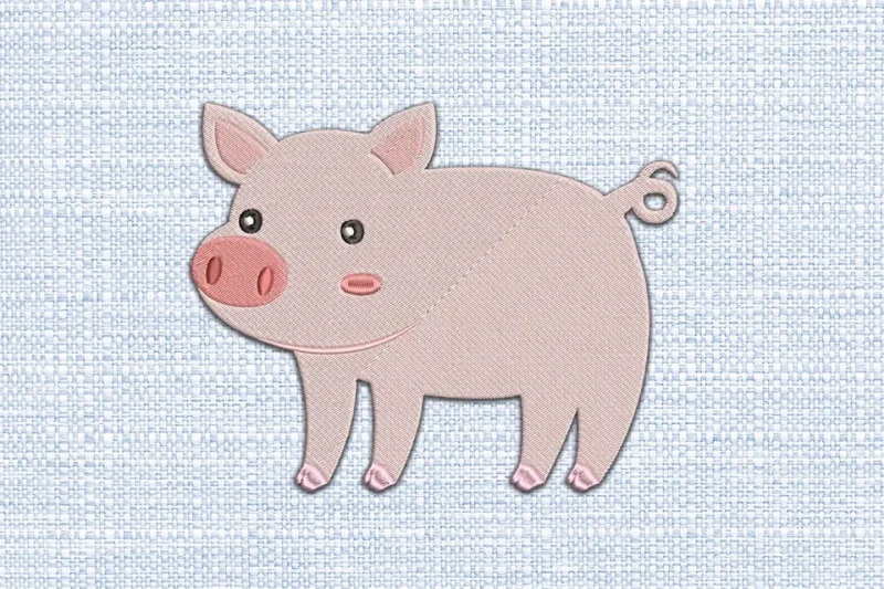 Pig DST Embroidery Design by DSTEmbroideryDesign.com