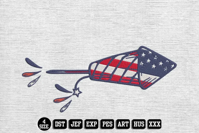 Independence Day DST Embroidery Design by DSTEmbroideryDesign.com