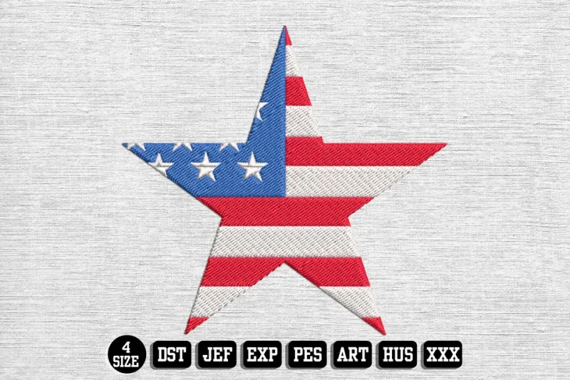 Independence Day DST Embroidery Design by DSTEmbroideryDesign.com