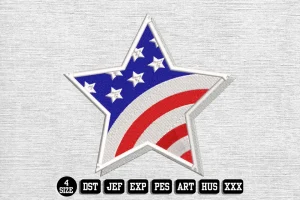 Independence Day DST Embroidery Design by DSTEmbroideryDesign.com