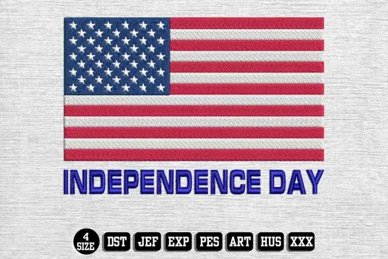 Independence Day DST Embroidery Design by DSTEmbroideryDesign.com