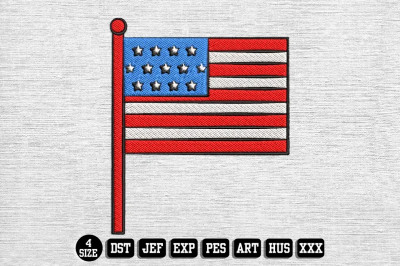 Independence Day DST Embroidery Design by DSTEmbroideryDesign.com