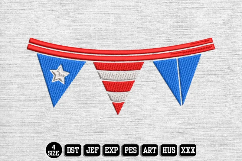 Independence Day DST Embroidery Design by DSTEmbroideryDesign.com