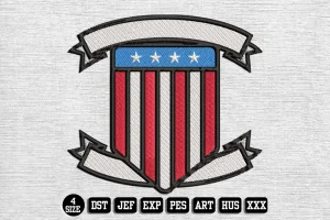 Independence Day DST Embroidery Design by DSTEmbroideryDesign.com