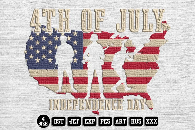 Independence Day DST Embroidery Design by DSTEmbroideryDesign.com