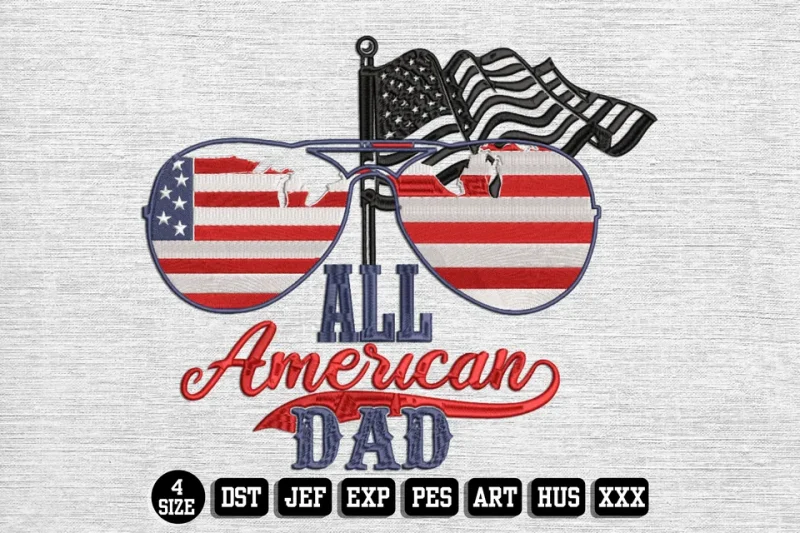 Independence Day DST Embroidery Design by DSTEmbroideryDesign.com